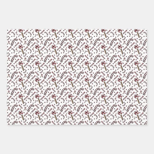 Candy Cane Set 3 Wrapping Paper Geschenkpapier Set (Vorderseite)