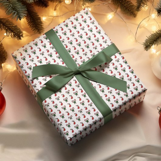 Candy Cane Set 3 Wrapping Paper Geschenkpapier Set