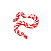 CANDY CANE SNAKE auf dem WEISSEN Baumrock Polyester Weihnachtsbaumdecke