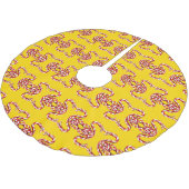 CANDY CANE SNAKE auf GOLD Baum Rock Polyester Weihnachtsbaumdecke (Schrägansicht)