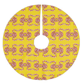 CANDY CANE SNAKE auf GOLD Baum Rock Polyester Weihnachtsbaumdecke