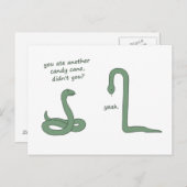 Candy Cane Snake Postkarte (Vorne/Hinten)