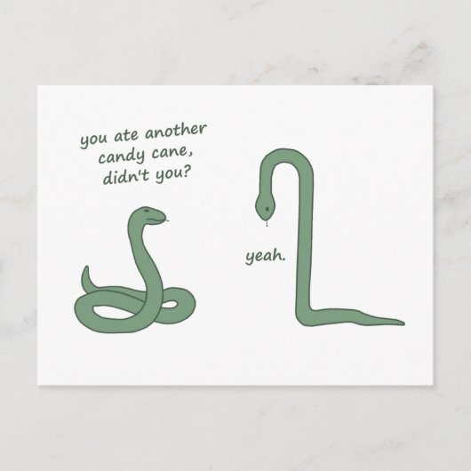 Candy Cane Snake Postkarte (Vorderseite)