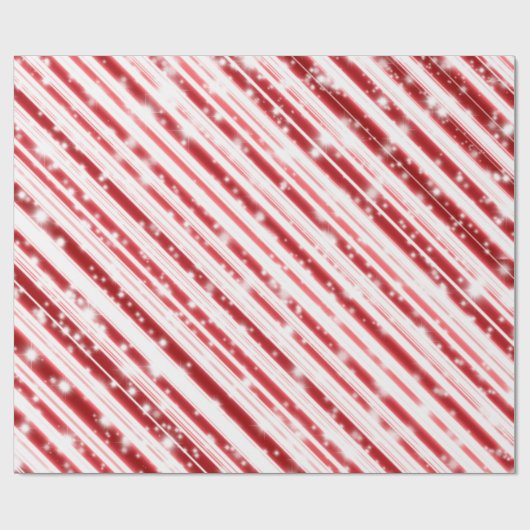 Candy Cane Snow Glitzern Geschenkpapier (Flach)
