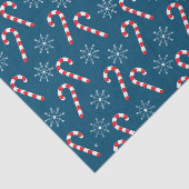 Candy Cane Snowflake Muster blaues Tissue Paper Seidenpapier (Ausschnitt)