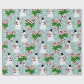 Candy Cane, Snowman, die Papierblätter umhüllen Geschenkpapier (Flach)