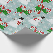 Candy Cane, Snowman, die Papierblätter umhüllen Geschenkpapier (Ecke)
