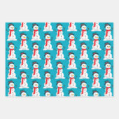 Candy Cane, Snowman & Gingerbrot Geschenkpapier Set (Vorderseite 2)