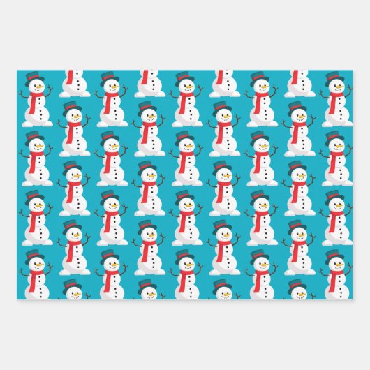 Candy Cane, Snowman & Gingerbrot Geschenkpapier Set (Vorderseite 2)