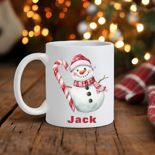 Candy Cane Snowman Weihnachten Kaffeetasse