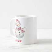 Candy Cane Snowman Weihnachten Kaffeetasse (Vorderseite Links)