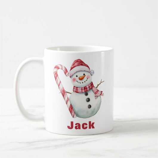 Candy Cane Snowman Weihnachten Kaffeetasse (Links)