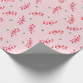Candy Cane Sprinkle Pattern - Pink Holiday Design Geschenkpapier (Ecke)