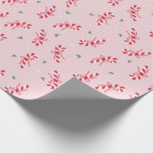 Candy Cane Sprinkle Pattern - Pink Holiday Design Geschenkpapier (Ecke)