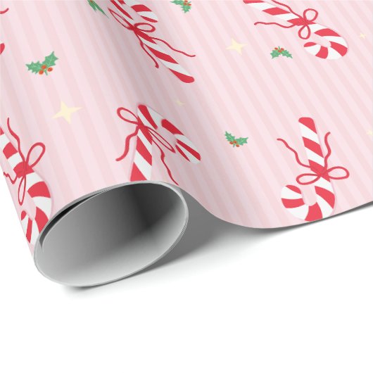 Candy Cane Sprinkle Pattern - Pink Holiday Design Geschenkpapier (Rolleneckpunkt)