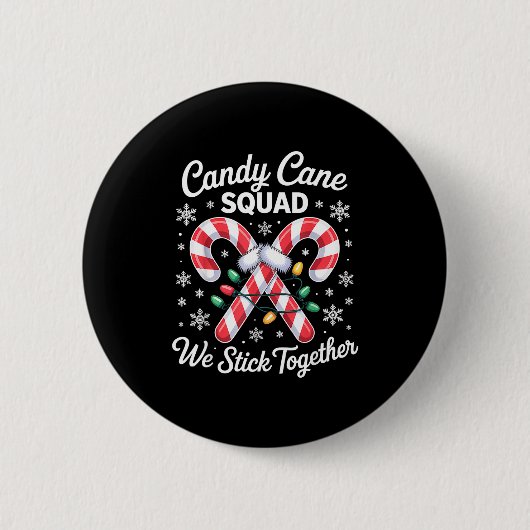 Candy Cane Squad Cute Christmas Matching Design Button (Vorderseite)