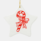Candy Cane Star - Weihnachtsdekoration Keramik Ornament (Vorne)
