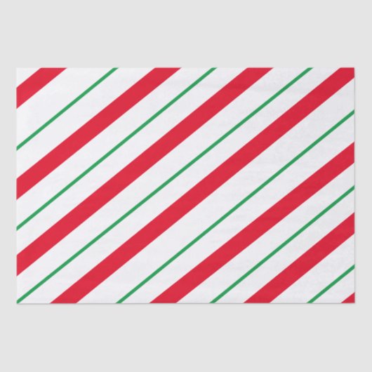 Candy Cane Streifen Holiday Seidenpapier (Vorderseite)