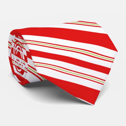 Candy Cane Streifen in festlichem Rot und Weiß Krawatte (Gerollt)