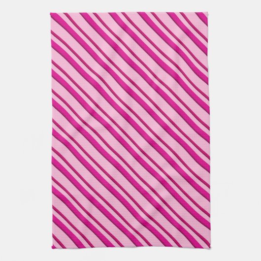 Candy Cane Streifen in Peppermint Pink Geschirrtuch (Vertikal)