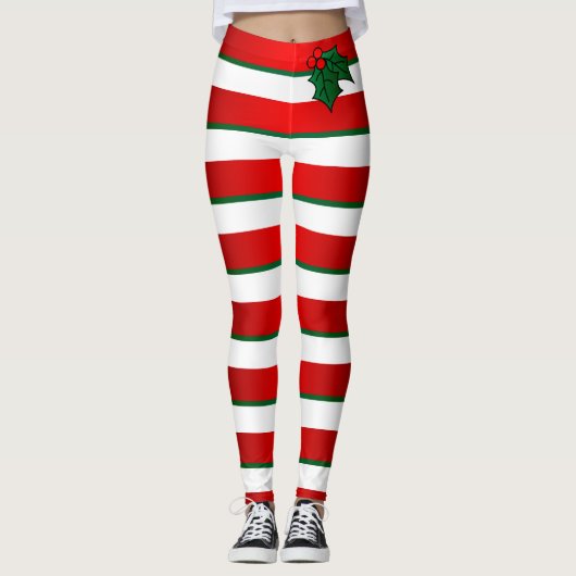 Candy Cane Streifen - Keine Pisse - Spaß Leggings (Vorderseite)