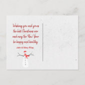 Candy Cane Streifen mit Polar Bear Ankündigungspostkarte (Rückseite)