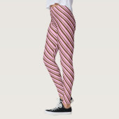 Candy Cane Streifen, Pfefferminz Pink und Schokola Leggings (Links)
