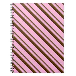 Candy Cane Streifen, Pfefferminz Pink und Schokola Notizblock