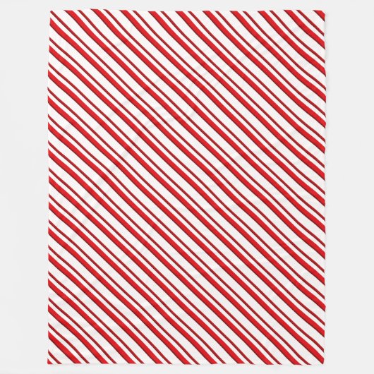 Candy Cane Streifen, Pfefferminz rot-weiß Fleecedecke (Vorderseite)
