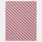 Candy Cane Streifen, rosa und schokoladenbraun Fleecedecke (Vorderseite)