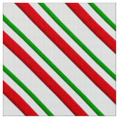 Candy Cane Streifen, rot, grün und weiß Stoff (Nahaufnahme)