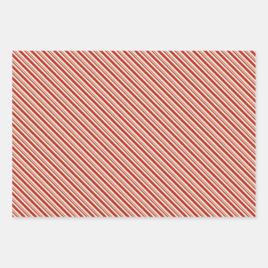 Candy Cane Streifen und Pilze Geschenkpapier Set (Vorderseite 3)