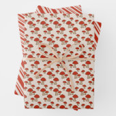 Candy Cane Streifen und Pilze Geschenkpapier Set (Beispiel)