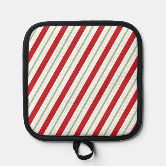 Candy Cane Streifen Weihnachts Topflappen (Vorderseite)