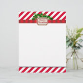 Candy Cane Streifen Weihnachtsbriefe Briefpapier (Stehend Vorderseite)