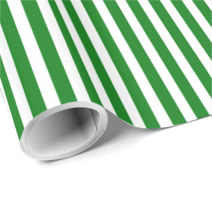 Candy Cane Streifen zu Weihnachten Grün & Schnee  Geschenkpapier