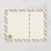 Candy Cane Strip and Damask Holiday Postkarten (Rückseite)