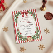 Candy Cane Stripe Christmas Party Invitation Einladung