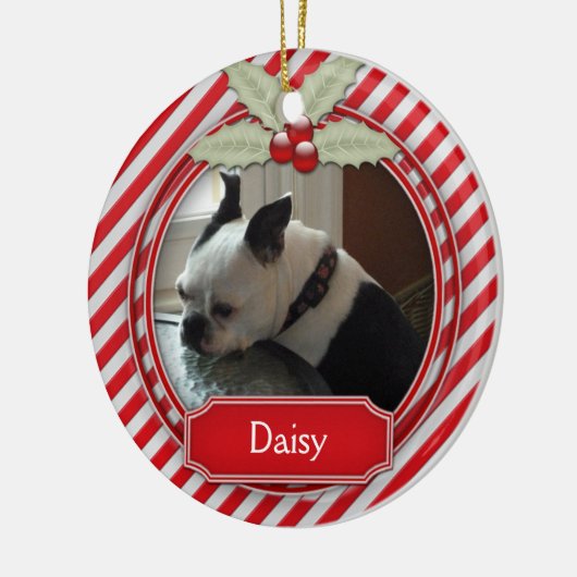 Candy Cane Stripe für Haustiere Keramik Ornament (Links)