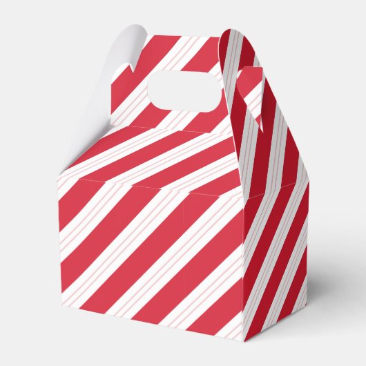 Candy Cane Stripe Gabled Christmas Party Favor Box Geschenkschachtel (Rückseite)