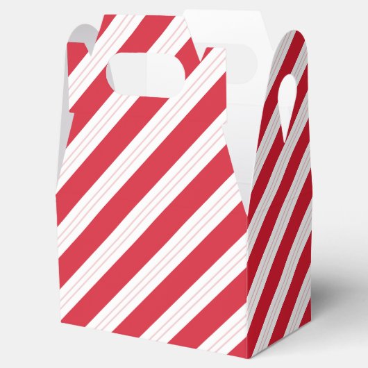 Candy Cane Stripe Gabled Christmas Party Favor Box Geschenkschachtel (Geöffnet)
