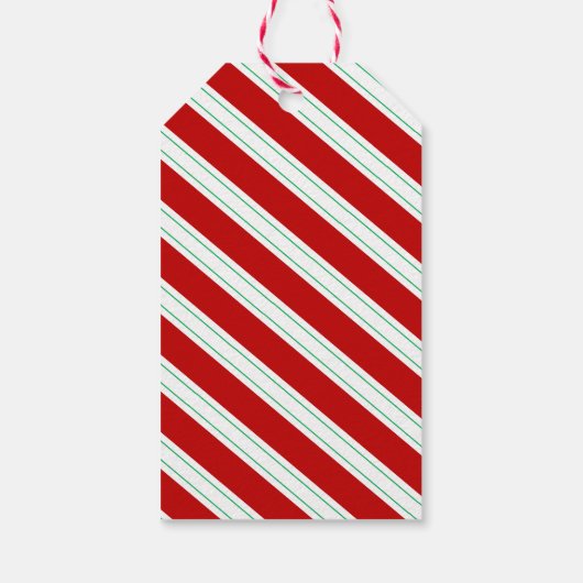 Candy Cane Stripe Geschenkmarke Geschenkanhänger (Rückseite)