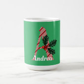 Candy Cane Stripe Letter A Large Christmas Kaffeetasse (Mittel)