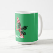 Candy Cane Stripe Letter A Large Christmas Kaffeetasse (VorderseiteRechts)
