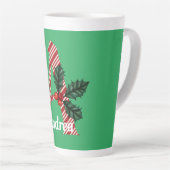 Candy Cane Stripe Letter A Large Christmas Milchtasse (Rechte Ecke)