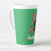 Candy Cane Stripe Letter A Large Christmas Milchtasse (Linke Ecke)