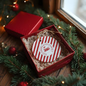 Candy Cane Stripe North Pole Express Foto Keramik Ornament