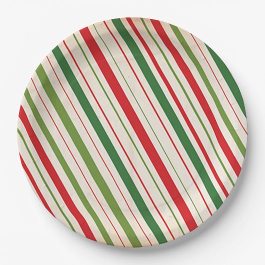 Candy Cane Stripe Pappteller (Vorderseite)