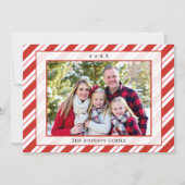 Candy Cane Stripe Rahmenfamilie Foto Weihnachten (Vorderseite)