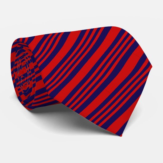 Candy Cane Stripe Red blue Bow Festive Christmas Krawatte (Gerollt)